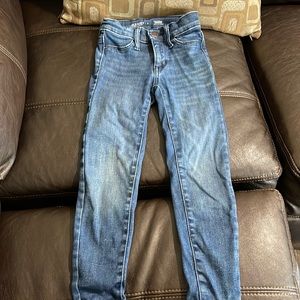 Toddler girl 6 old navy dark faded wash adjustable waistband jeans